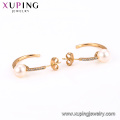 94941 New fashion 18K gold color pearl hoop earring noble stylish jewelry for ladies